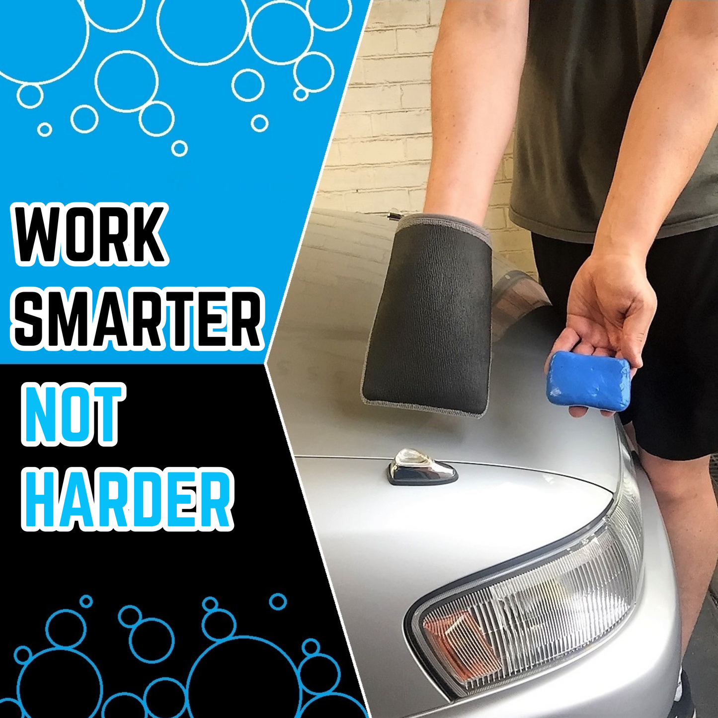Sudz Budz® Premium Medium Grade Clay Mitt, Microfibre Wash and Scrubber Car Wash Mitt, 2pcs | Car Detailing Kit, Car Clay Bar Mitt Easily Removes Embedded Stains, Restores Shine and Silky-Smooth Finish