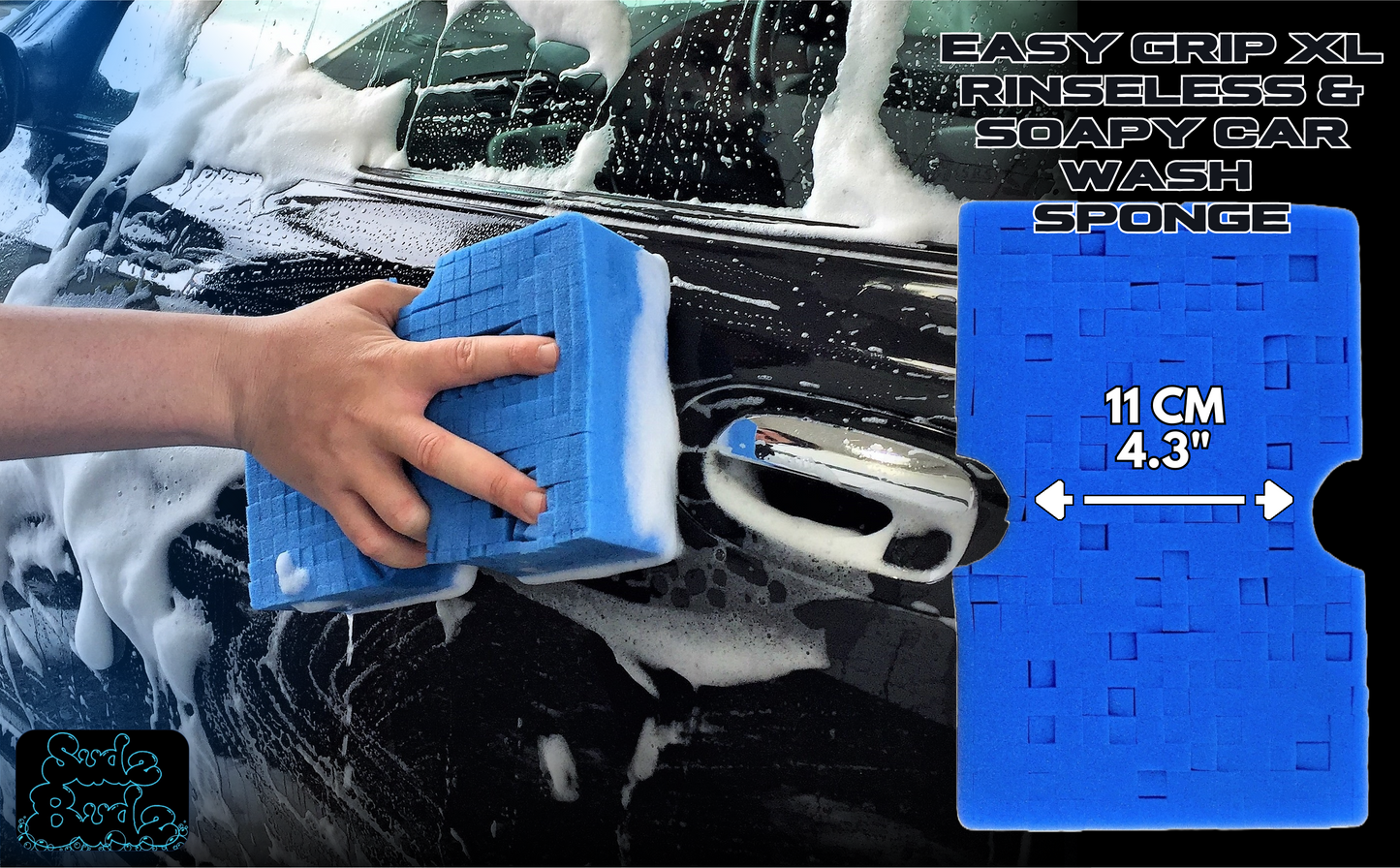 Sudz Budz® Premium Jumbo Foam Grid Car Wash Sponge 1pc | Anti-Marring Sponge for Soap and Rinseless Washing | Cross-Cut, Easy Grip, Large Sponge | Durable, Soft, Scratch-Free Car Cleaning and Detailing