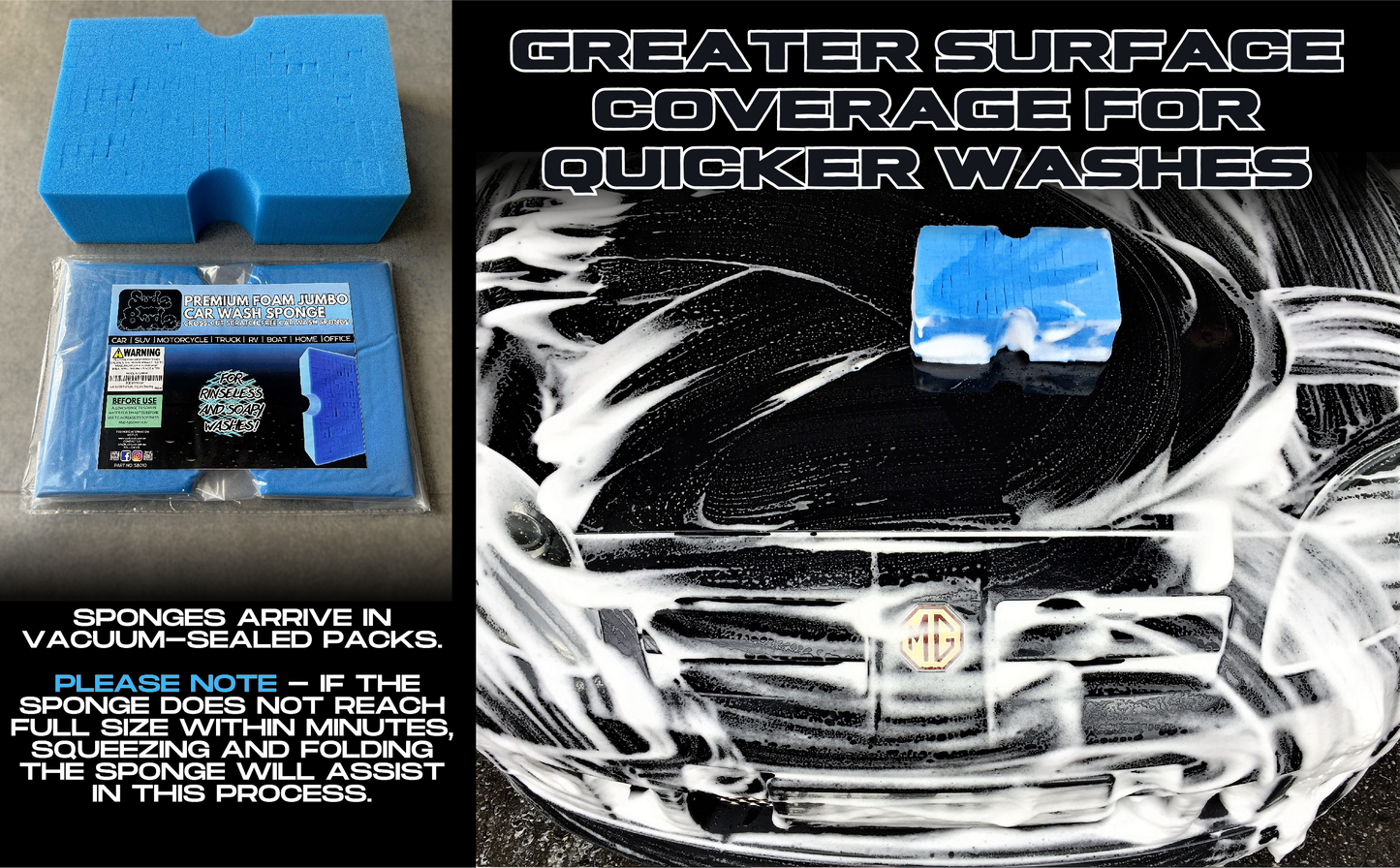 Sudz Budz® Premium Jumbo Foam Grid Car Wash Sponge 1pc | Anti-Marring Sponge for Soap and Rinseless Washing | Cross-Cut, Easy Grip, Large Sponge | Durable, Soft, Scratch-Free Car Cleaning and Detailing