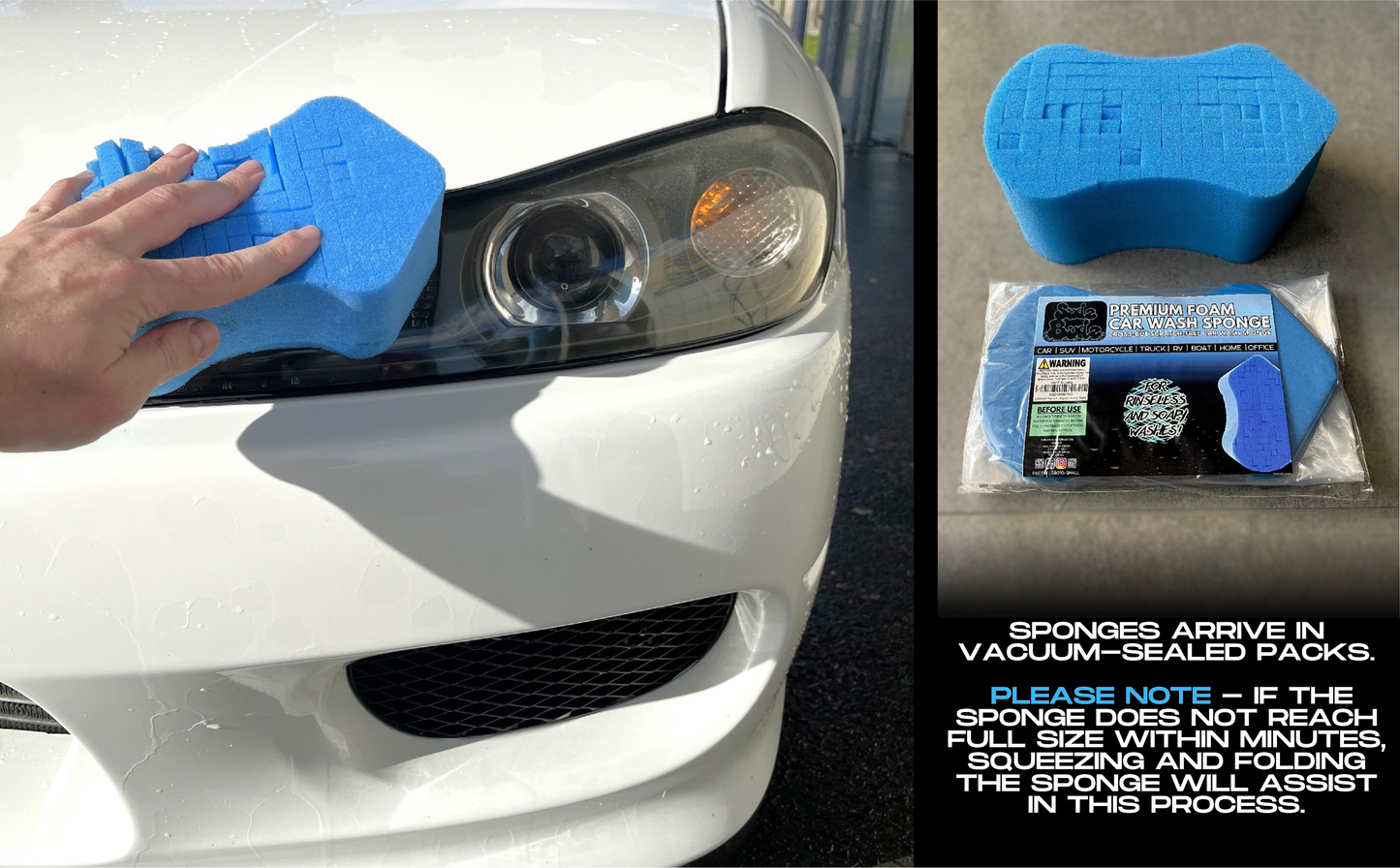 Sudz Budz® Premium Foam Ergonomic Grid Car Wash Sponge 1pc | Anti-Marring Sponge for Soap and Rinseless Washing | Cross-Cut, Easy Grip, Large Sponge. Durable, Soft, Scratch-Free Car Cleaning and Detailing