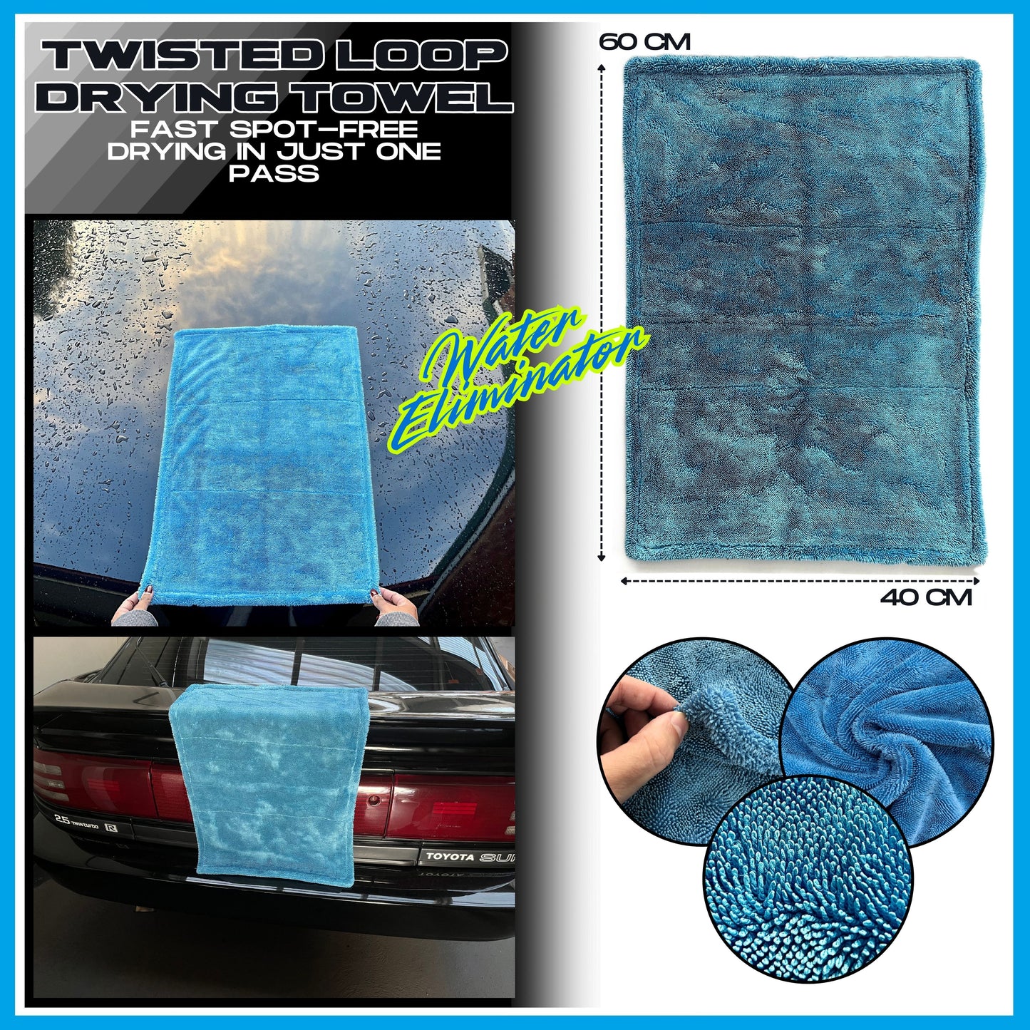 Sudz Budz® Premium Car Wash Kit 10pcs | Wash and Detail Mitt, Twisted Loop, Fluffy Towel, Glass Towel Set, Wheel and Detail Brush Set. Professional Cleaning Accessories for Exterior and Interior Car Care