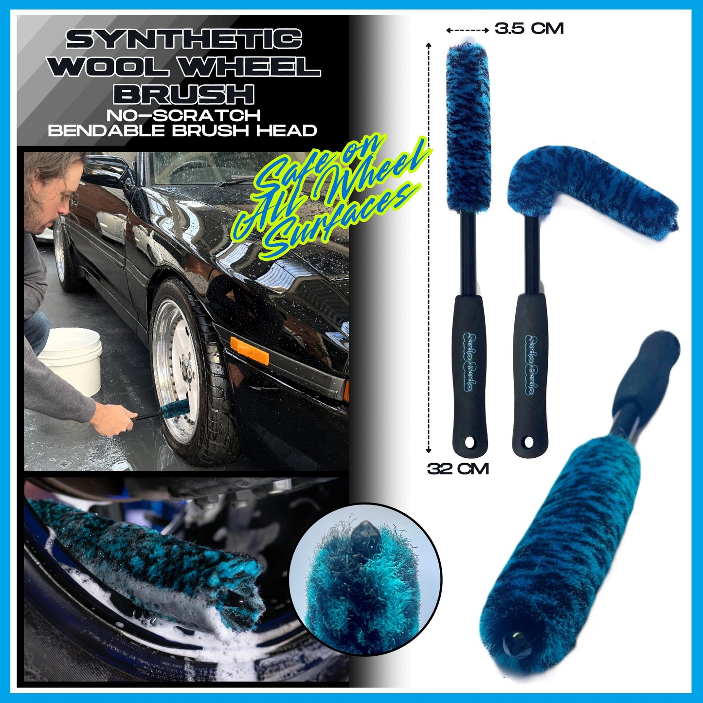 Sudz Budz® Premium Car Wash Kit 10pcs | Wash and Detail Mitt, Twisted Loop, Fluffy Towel, Glass Towel Set, Wheel and Detail Brush Set. Professional Cleaning Accessories for Exterior and Interior Car Care