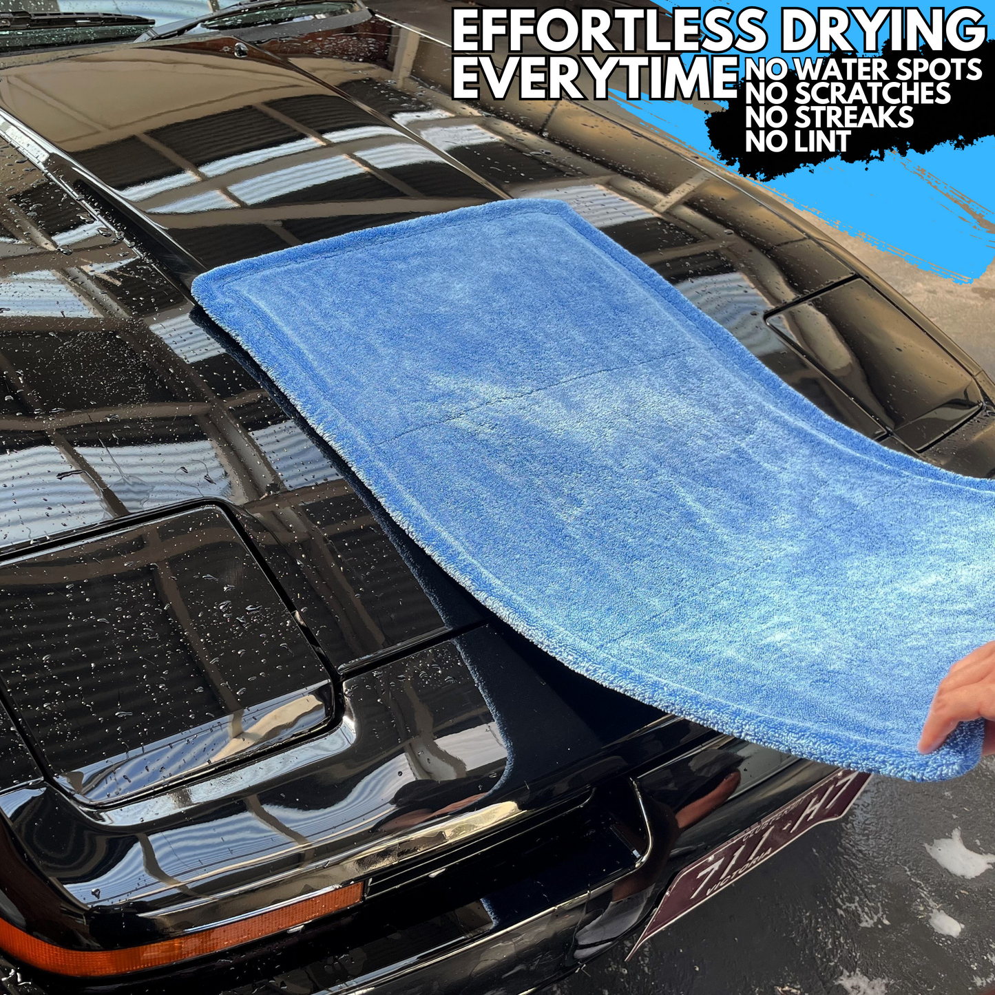 Sudz Budz® Premium Twisted Loop Microfibre Car Drying Towel XXL 1200GSM | 90 x 60cm Fast Streak-Free Drying, Ultra-Soft, Super Absorbent Cleaning Cloth | Thick, Dual-Sided, Edgeless, No Scratch Towel