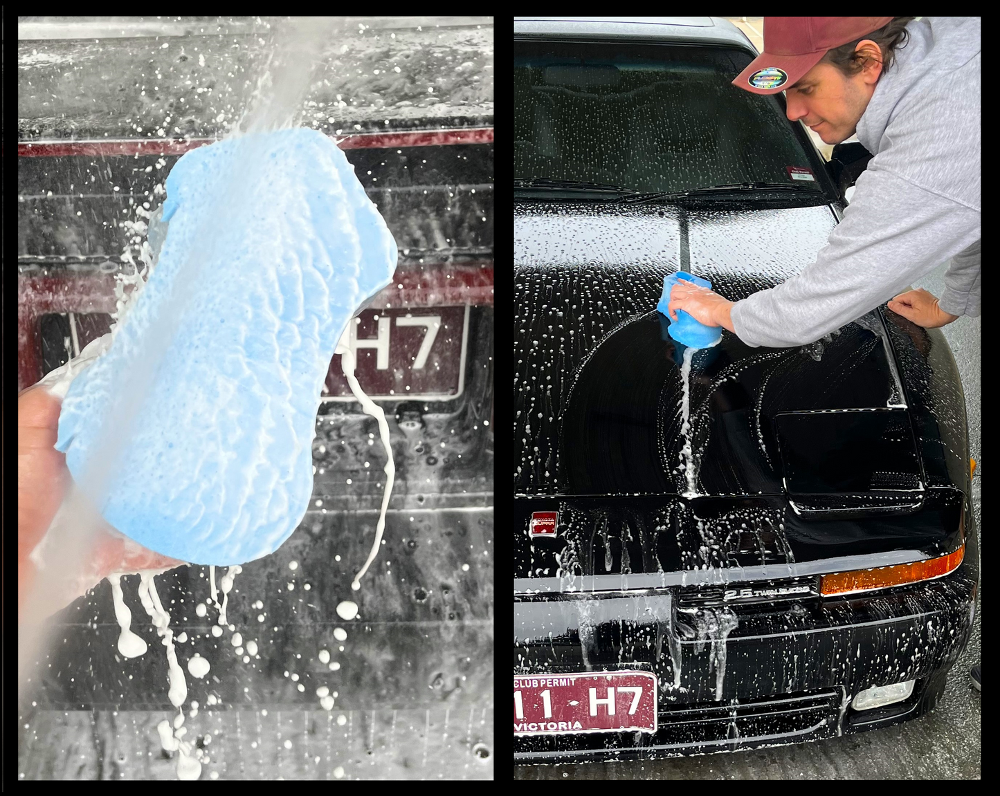 Sudz Budz® Premium Foam Ergonomic Grid Car Wash Sponge 1pc | Anti-Marring Sponge for Soap and Rinseless Washing | Cross-Cut, Easy Grip, Large Sponge. Durable, Soft, Scratch-Free Car Cleaning and Detailing